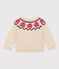 Baby-Jacquard-Pullover aus Woll und Baumwollstrick beige MONTELIMAR/weiss MULTICO