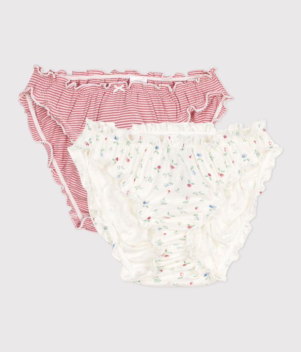 2er-Set Damen-Slips aus Baumwolle mit Fruchtmotiv vielfarbig