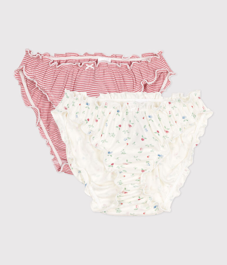 2er-Set Damen-Slips aus Baumwolle mit Fruchtmotiv vielfarbig