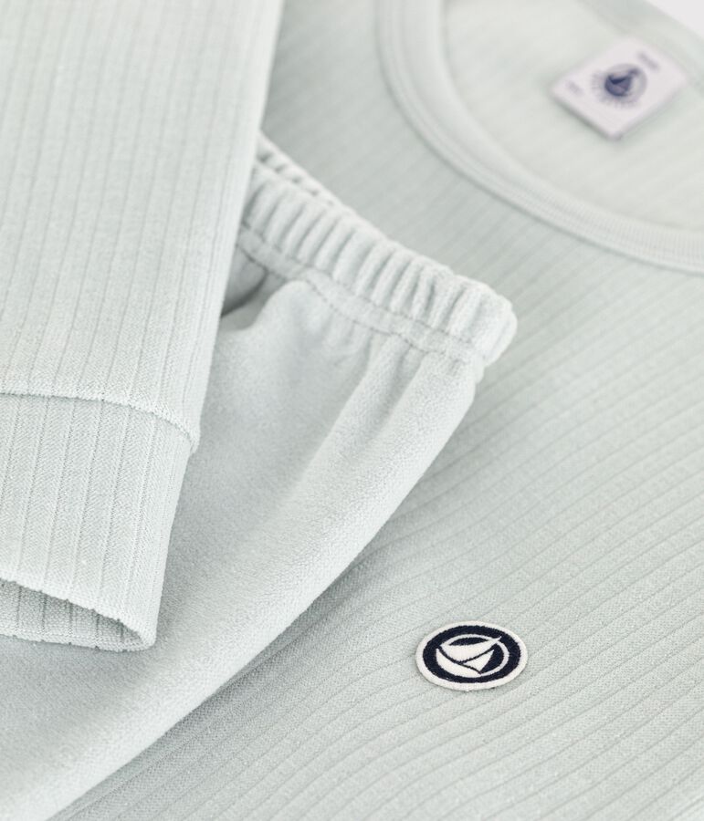 Kinder-Pyjama aus einfarbigem Nicki blau