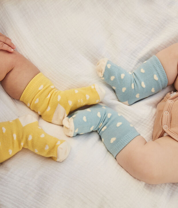 5er-Set Babysocken aus Baumwolljersey mit Herzen vielfarbig