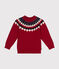 Kinder Jacquard-Pullover aus Wolle und Baumwolle für Jungen rot STOP/ MULTICO