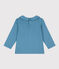 Langärmelige Babybluse aus Baumwolle blau POLOCHON