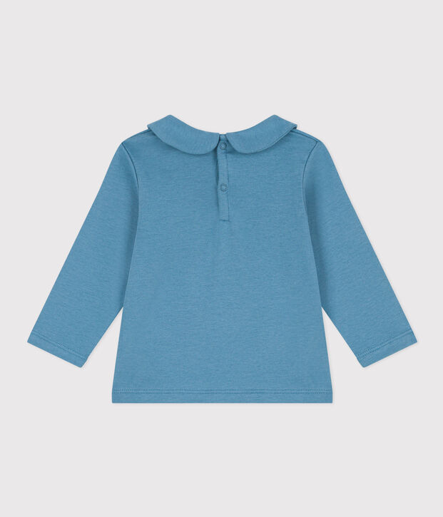 Lang&auml;rmelige Babybluse aus Baumwolle blau