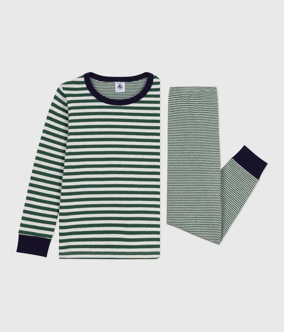 Kinder-Pyjama aus Doppeljersey mit Streifen WILLOW/ MONTELIMAR