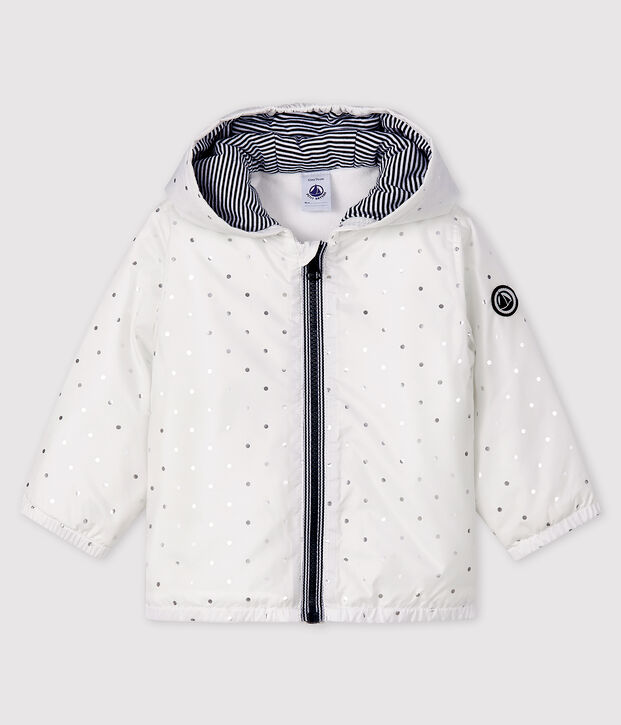 Baby Jacke mit Print f&uuml;r M&auml;dchen/Jungen weiss/grau