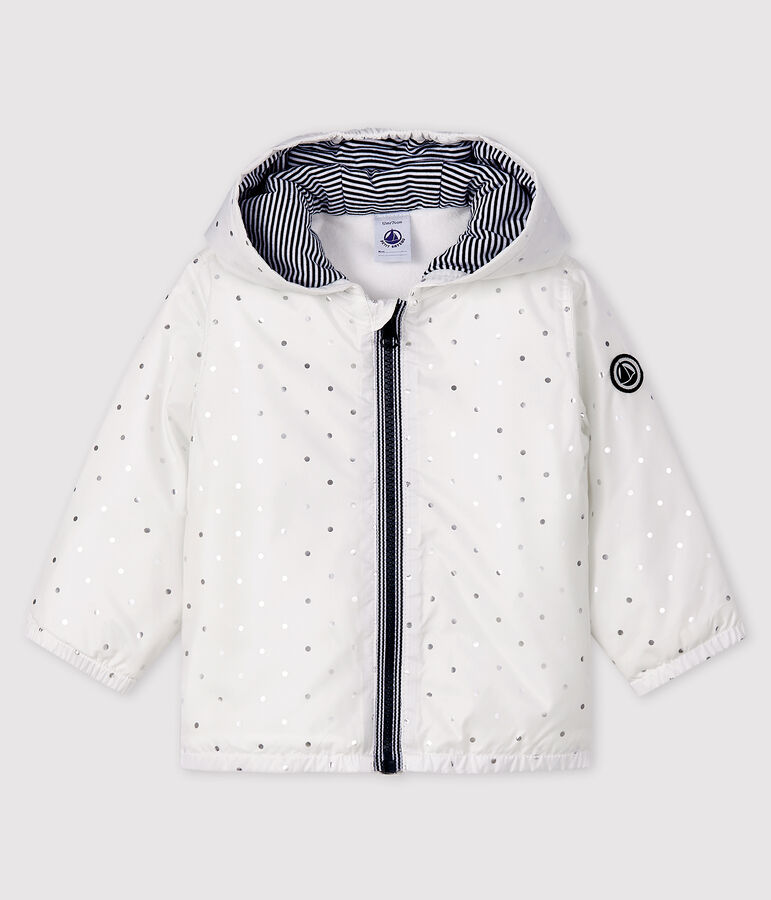 Baby Jacke mit Print f&uuml;r M&auml;dchen/Jungen weiss MARSHMALLOW/grau ARGENT