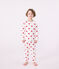 Kinderpyjama aus Rippstrick mit Herzchenmotiv weiss MARSHMALLOW/rot TERKUIT