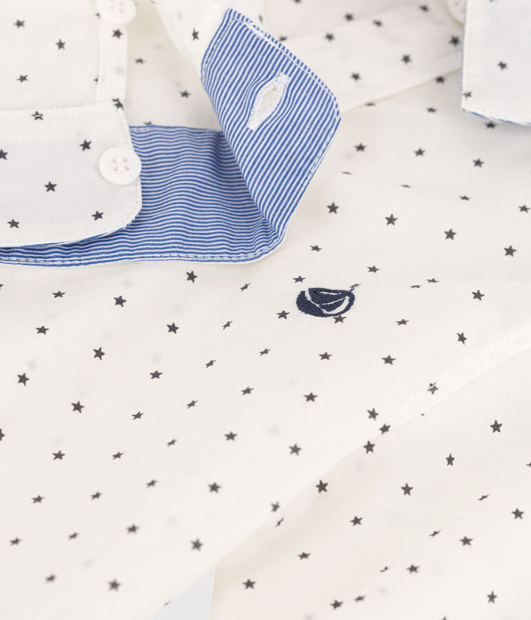 Bedrucktes Kinderhemd f&uuml;r Jungen weiss/grau