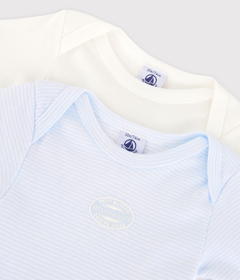 2er-Set lang&auml;rmelige Baby-Bodys aus Bio-Baumwolle mit Ringelstreifen vielfarbig