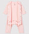 Baby-Bodyjama ohne Füße aus Bio-Baumwolle mit kleinem Sternen-Motiv für Mädchen rosa FLEUR/grau CONCRETE