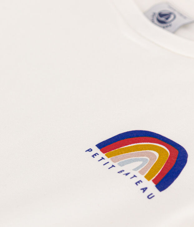 M&auml;dchen-T-Shirt aus leichtem Jerseystoff weiss