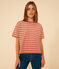 Damen-T-Shirt Le Boxy aus gestreifter Baumwolle FAMEUX/ AVALANCHE