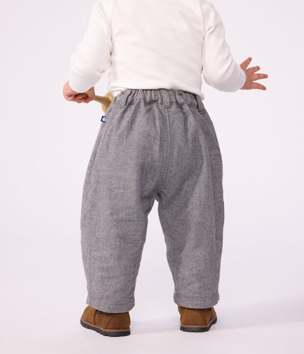 Baby-Hose aus einfarbigem Flanell grau