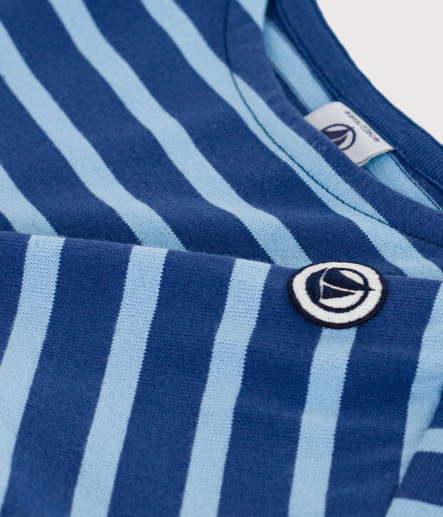 Kinder-Shirt Marini&egrave;re aus Baumwolle mit Streifen blau/blau