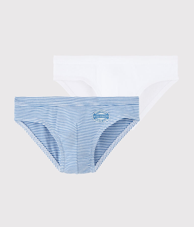 2er-Set Slips aus Bio-Baumwolle mit blauen Ringelstreifen f&uuml;r Jungen vielfarbig