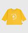 Langärmeliges Baby-T-Shirt aus Baumwolle mit Katzenmotiv gelb NAPLES