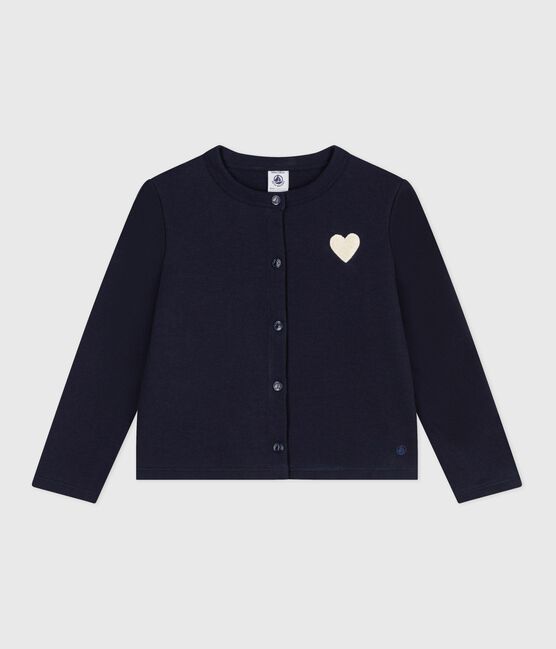 Kinder-Cardigan aus Molton für Mädchen blau SMOKING