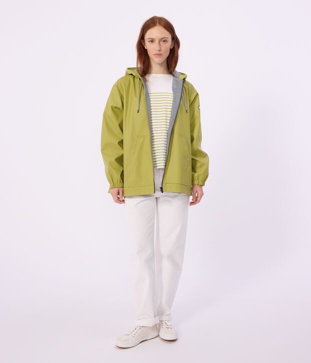 Kurze Damen-Regenjacke gr&uuml;n