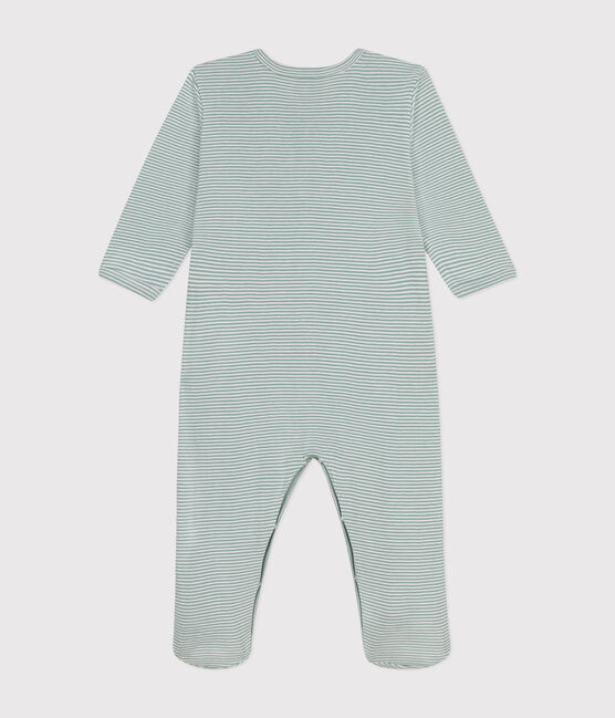 Gestreifter Baby-Strampler aus Baumwolle blau PAUL/weiss MARSHMALLOW
