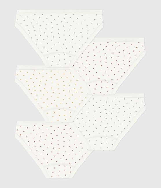 5er-Set-Slips aus Baumwolle für Mädchen mit Herzen variante 1