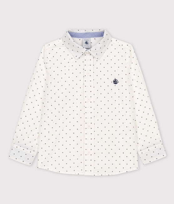 Bedrucktes Kinderhemd für Jungen beige COQUILLE/grau MAKI