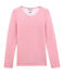 damen-langarmshirt aus woll/baumwollgemisch rosa CHEEK/weiss MARSHMALLOW