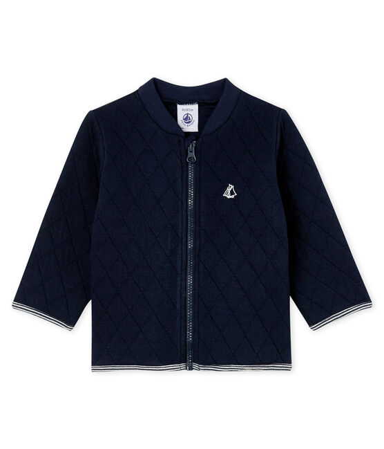 Baby-Cardigan aus gestepptem Doppeljersey für Jungen blau SMOKING CN