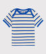 Kurzärmeliges Baby-T-Shirt aus gestreiftem Rippstrick