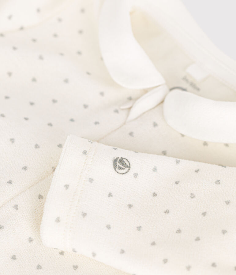 Strampler aus Nicki weiss/grau