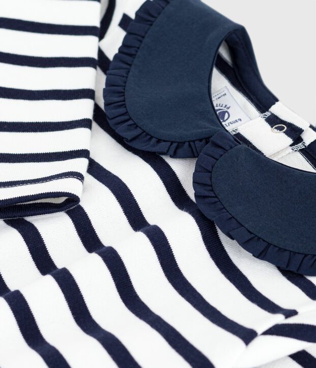 Kinder-Streifenshirt Marini&egrave;re aus Baumwolle weiss/blau