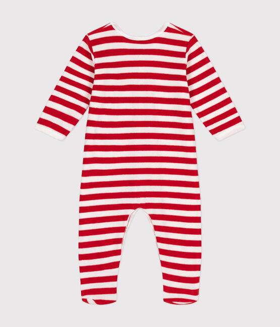 Strampler aus Nicki mit Weihnachtsmotiven rot AURORA/ MARSHMALLOW