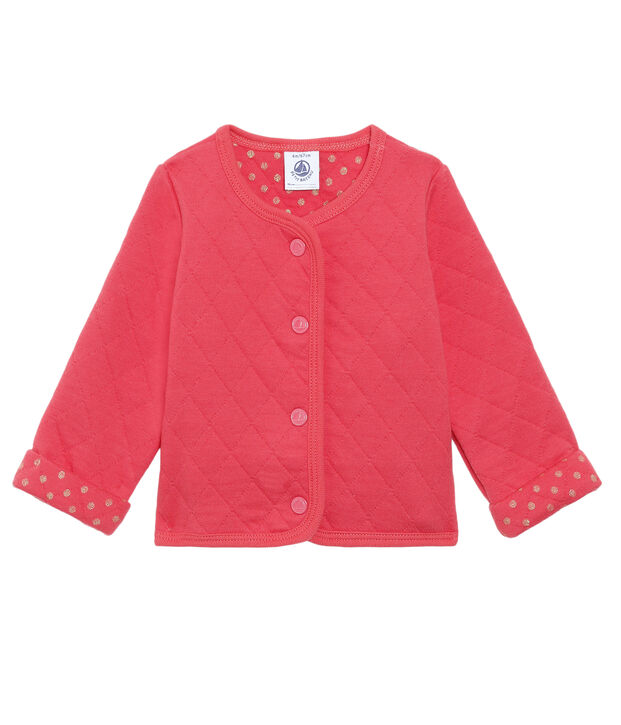 Baby-Cardigan aus gestepptem Doppeljersey f&uuml;r M&auml;dchen rot