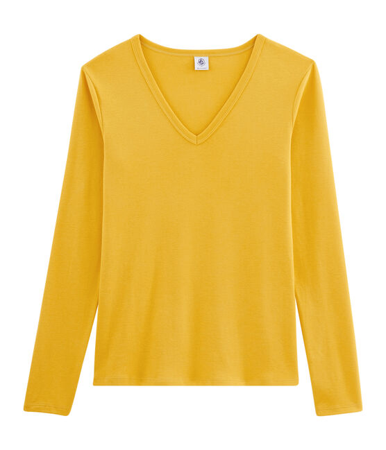 Ikonisches langärmliges T-Shirt für Damen gelb BOUDOR