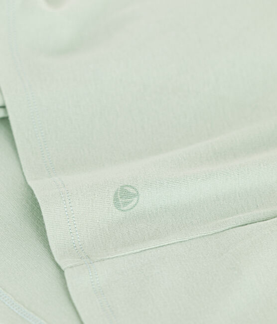 Damen-T-Shirt L’ICONIQUE aus Baumwolle mit Mäusezähnchen grün HERBIER