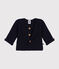 Baby-Cardigan kraus rechts gestrickt blau SMOKING