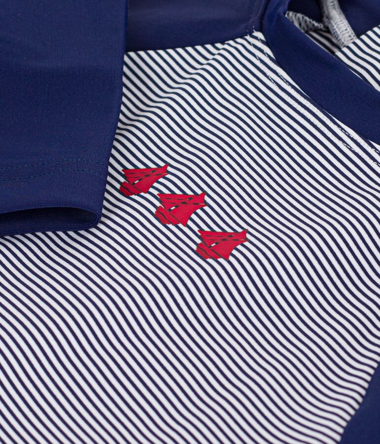 Baby Bade-Overall mit UV-Schutz blau/weiss