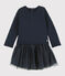 Langärmeliges Baby-Kleid für Mädchen blau SMOKING