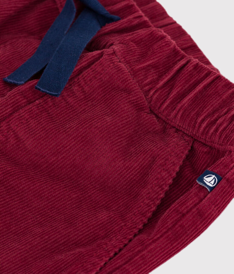 Kinder-Hose mit geradem Schnitt aus einfarbigem Fein-Cord rot