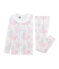 Sehr eng anliegender Rippstrick-Pyjama für kleine Mädchen weiss MARSHMALLOW/weiss MULTICO