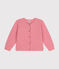 Kinder-Cardigan aus Strick mit Wollanteil für Mädchen rosa ROSELINE CHINE