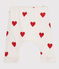 Baby-Hose aus Bio-Baumwolle mit rotem Herzmuster weiss MARSHMALLOW/rot TERKUIT
