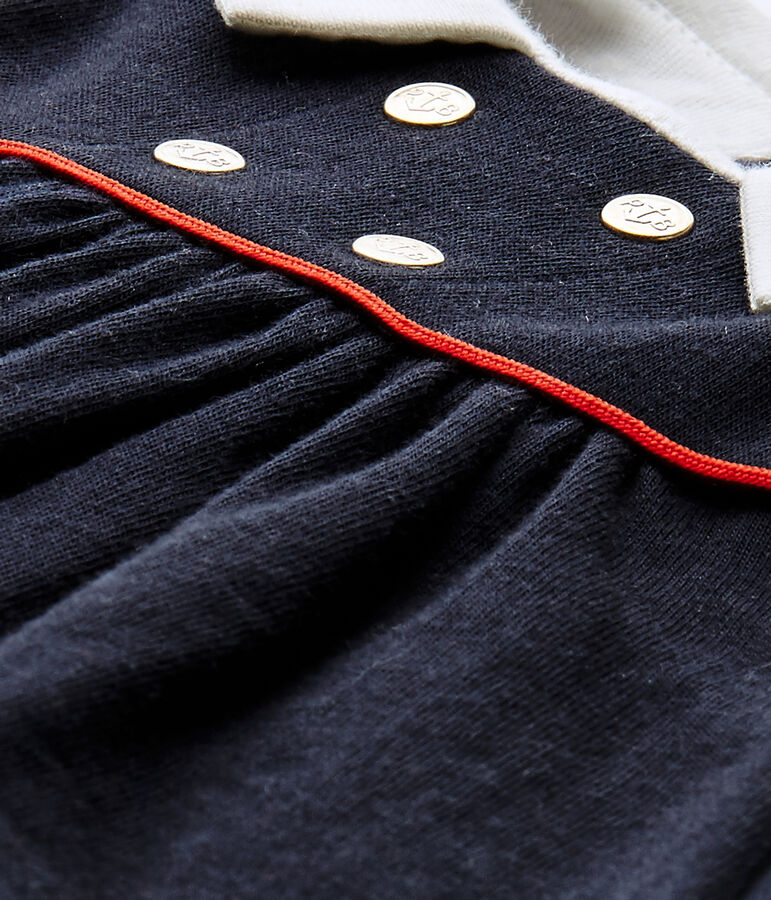 &Auml;rmelloses Baby-M&auml;dchen-Kleid aus gedoppeltem Jersey blau