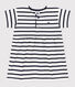 Kurzärmeliges Babykleid aus gestreiftem dichtem Jersey