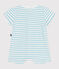 Baby-Kurzoverall aus gestreiftem Baumwoll-Frottee  blau MARSHMALLOW/ AQUATIC