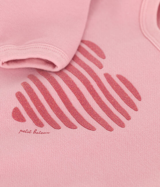Einfarbiges Baby-Sweatshirt aus Baumwolle rosa CHARME