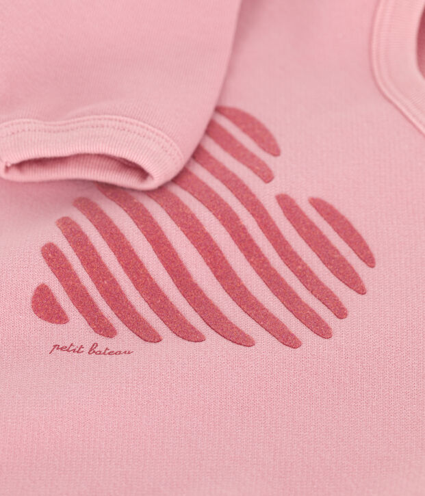 Einfarbiges Baby-Sweatshirt aus Baumwolle rosa