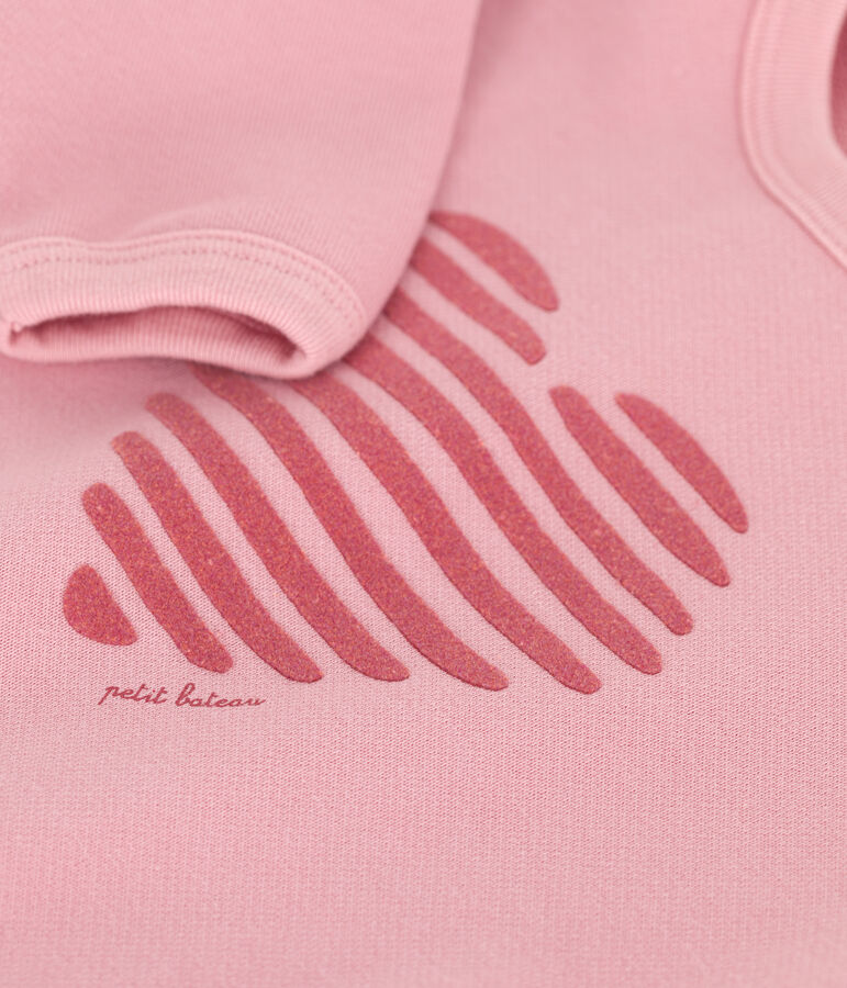 Einfarbiges Baby-Sweatshirt aus Baumwolle rosa