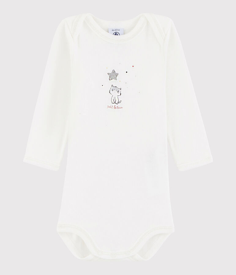 Lang&auml;rmeliger Baby-Body Jungen weiss