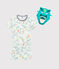 Kurz-Pyjama für kleine Jungen mit Maske weiss MARSHMALLOW/weiss MULTICO